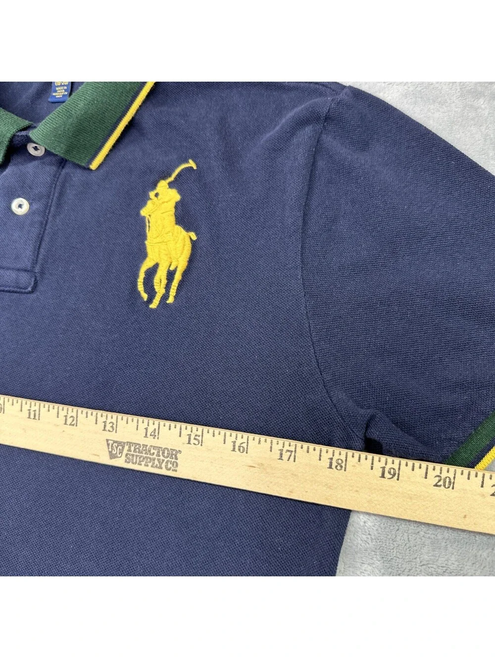 Polo Ralph Lauren Golf Shirt Youth XL 18/20 Navy Blue Big Pony Logo Custom